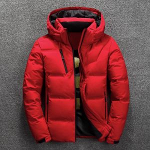 the spoty shop Shoes Men&#x27;s White Duck Down Jacket Winter Warm Hooded Thick Puffer Jacket Coats High Quality Overcoat Down Parka Male Jackets Men