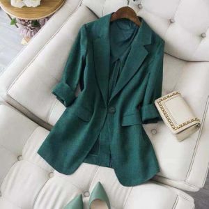 PEONFLY  Women Blazers Coat Korean Causal Solid Suit Jacket Office Lady Slim All-match Blazer Suits Female Sets Vintage Fall