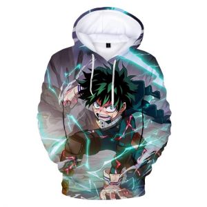 the spoty shop Hoodies Oversize Anime My Hero Academia Deku 3D Printed Hoodies Unisex Pop Harajuku Casual Long Sleeves Sweatshirt Hoodies