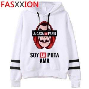 TV Show Season 5 La Casa De Papel Anime Hoodies Men Money Heist Tokio Streetwear House of Paper Bella Ciao Sweatshirts Male
