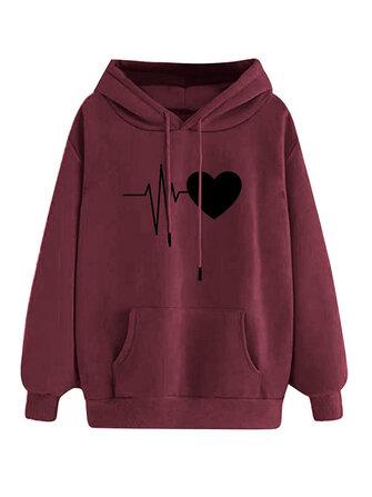 the spoty shop Hoodies Hoooded Print Long Sleeve Women Casual Sweatshirt