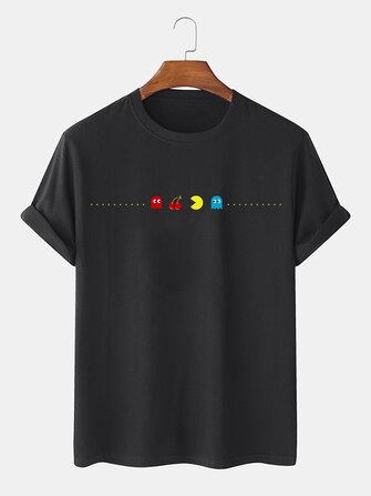 the spoty shop T-Shirt 100% Cotton Funny Game Print Round Neck Short Sleeve T-Shirts